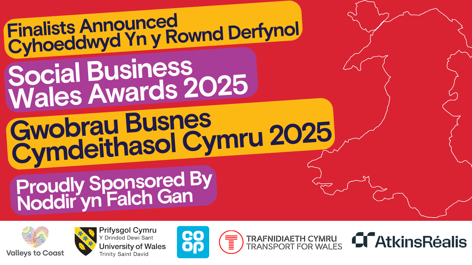 Cyhoeddi’r rheiny sydd wedi cyrraedd rownd derfynol Gwobrau Busnes Cymdeithasol Cymru 2025